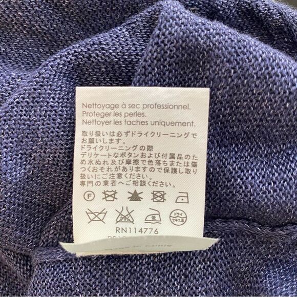 3.1 Phillip Lim Oversized 100% Linen Beaded Neckline Tunic Sz L - Picture 7 of 12